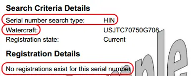 Example - Hull Identification Number Report