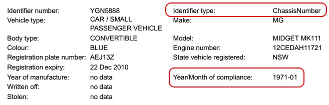 Example - Chassis Vehicle Report